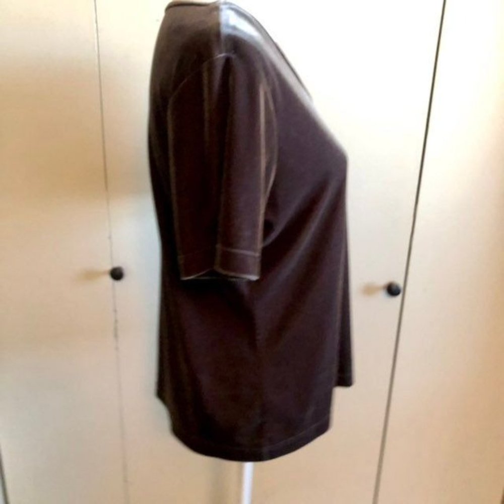 Kathie Lee Collection Blouse Womens L Used Grey Beautiful Sheen - Picture 2 of 8